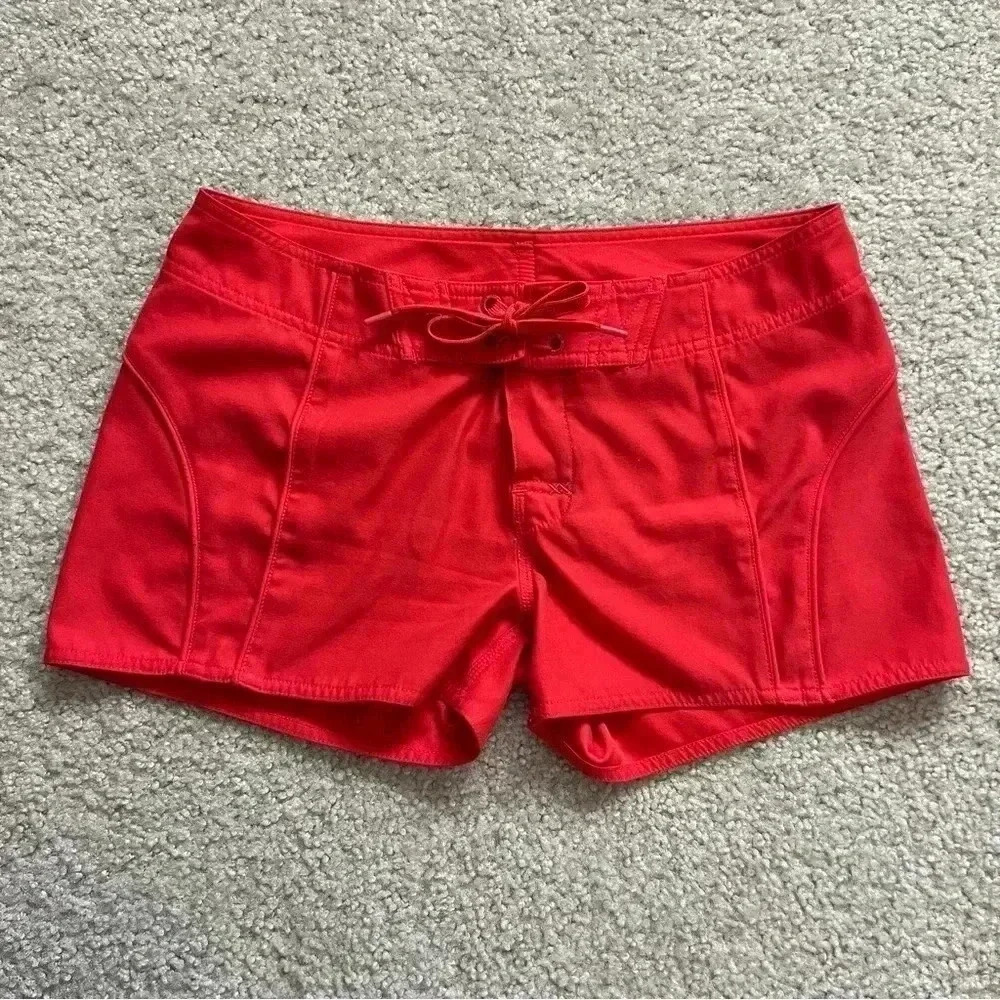 The North Face Women Swim Ocean Shorts 3” Neon Orange Size 6 Swimwear Drawstring